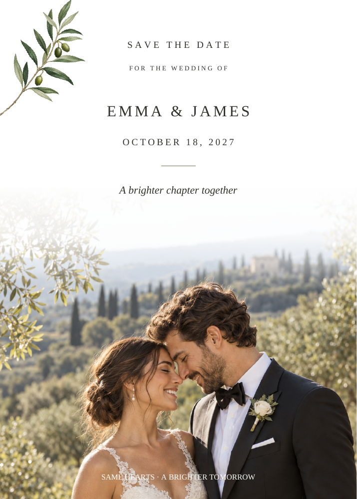 Botanical Minimal Invitation suite sample design