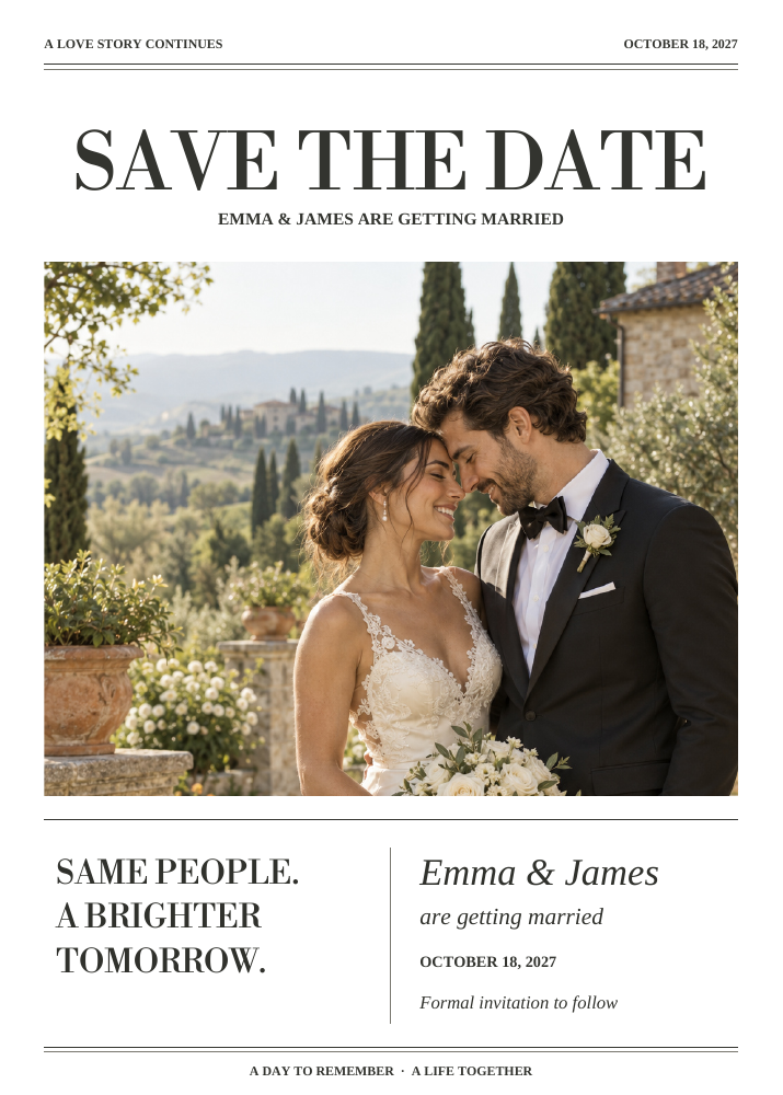 Editorial Classic Invitation suite sample design