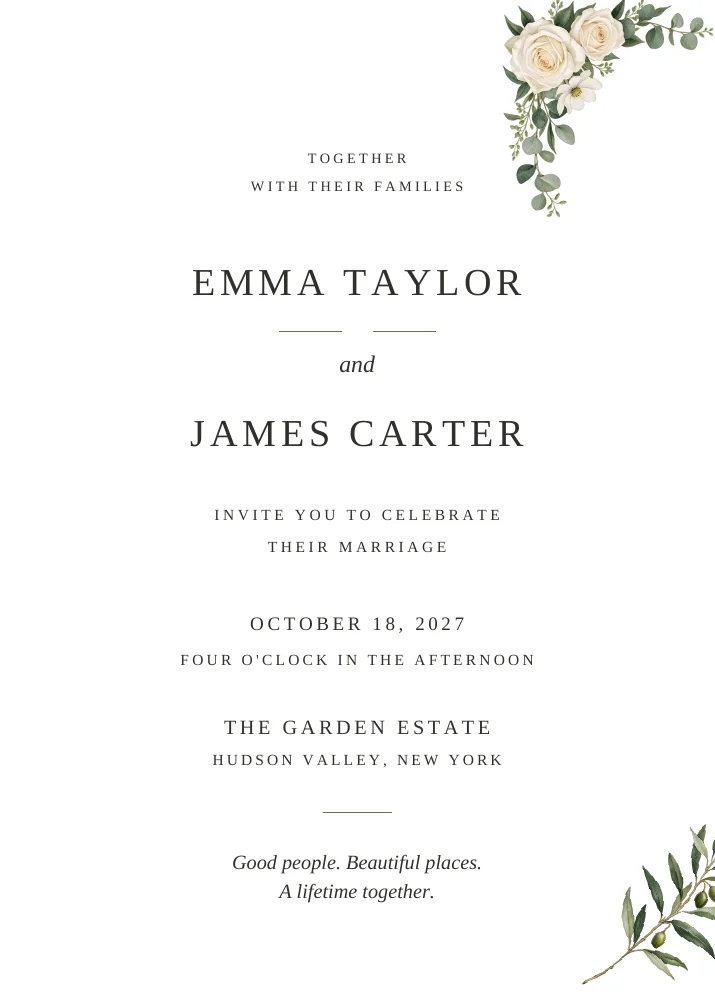 Botanical Minimal — Invitations · page 2