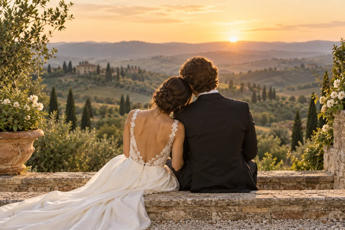 Wedding sunset — illustrative wedding photograph