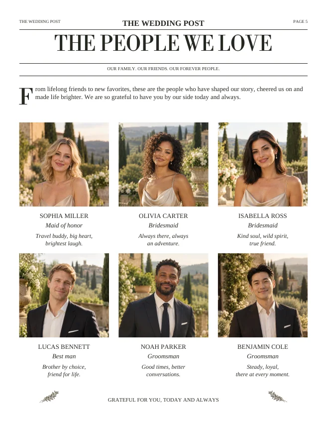 Editorial Classic — Our people · eight-page edition