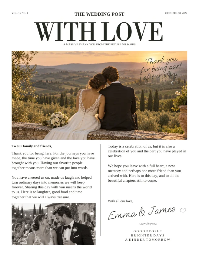 Editorial Classic — With love