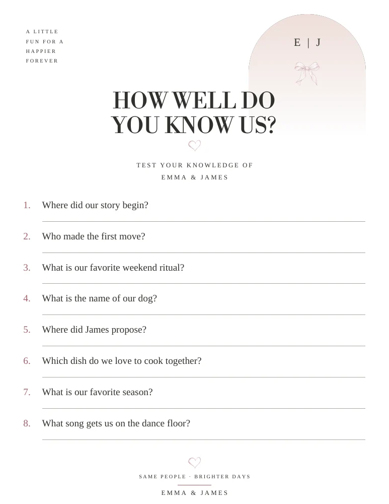 Modern Romance games design sample