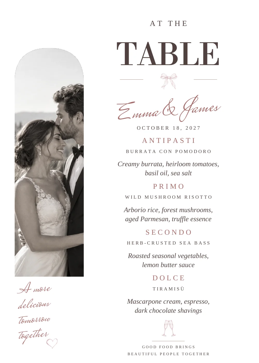 Modern Romance — Menu