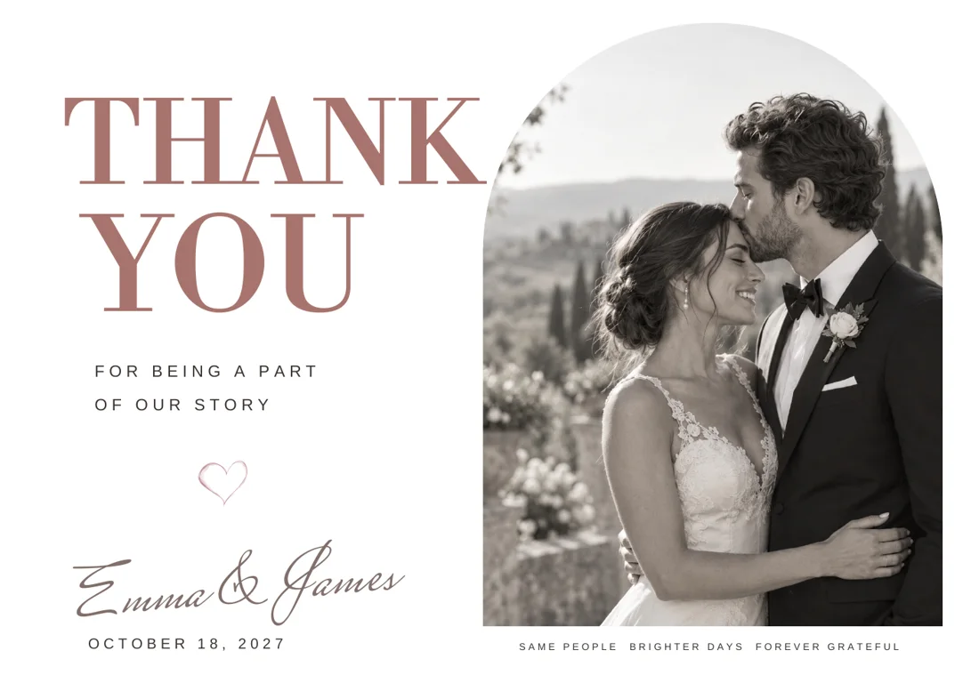 Modern Romance — Thank-you card