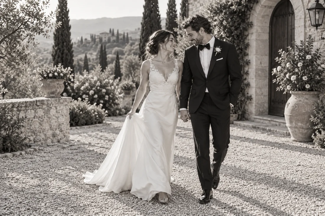 A candid moment from a wedding celebration — illustrative sample